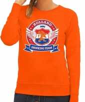 Oranje holland drinking team sweater dames