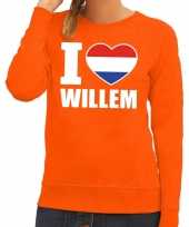 Oranje i love willem sweater dames