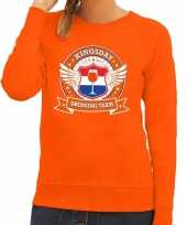 Oranje kingsday drinking team sweater dames