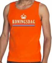 Oranje koningsdag met vlag tanktop mouwloos shirt voor he