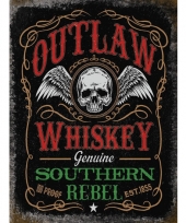 Ouderwetse wandplaat outlaw whiskey