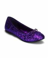 Paars gekleurde ballerina schoenen met glitters