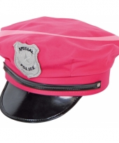 Pink police petje voor volwassenen