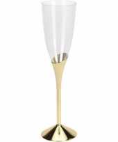 Plastic champagneglazen goud 8 stuks