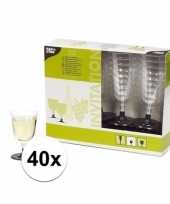 Plastic glazen voor witte wijn 40 stuks