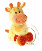 Pluche giraffe aan rammelaar 12 cm