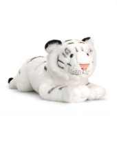 Pluche witte tijger liggend 46cm
