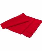 Polar fleece sjaal met franjes rood 160 cm