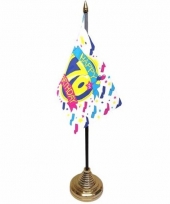 Polyester 70 jaar vlag 10 x 15 cm tafel versiering