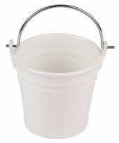 Porseleinen plantenemmer wit 11cm