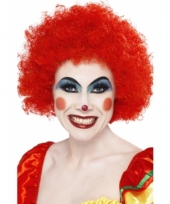 Rode afro clowns pruik