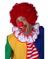 Rode clowns pruik
