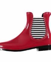 Rode korte dames regenlaarzen chelsea boots