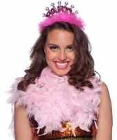 Roze gay pride party tiara voor volwassenen