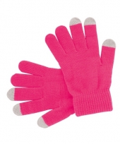 Roze handschoenen voor je mobiel