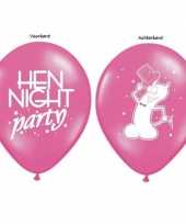 Roze hen night ballonnen 6 stuks