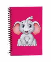 Roze olifanten notitieboekje 18cm