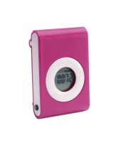 Roze pedometer met broekriem clip