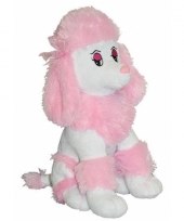 Roze poedel hondje knuffel 35 cm