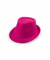 Roze trilby hoeden