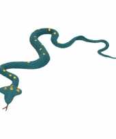 Rubberen nep cobra slang decoratie cobra donkergroen 55 cm