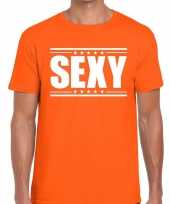 Sexy t-shirt oranje heren