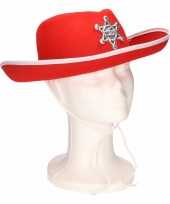 Sheriff cowboyhoed rood wit voor kids