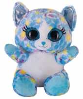 Speelgoed knuffel blauw katje poesje 20 cm