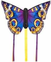 Speelgoed vlieger blauwe vlinder 52 x 34 cm met 2 staarten