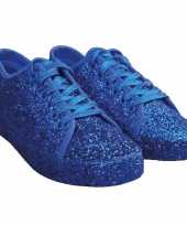 Toppers blauwe glitter disco sneakers schoenen voor dames