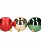Traditional christmas kerstbal pakket groen en rood 10096925