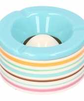 Tuinasbak met blauwe deksel 12 cm