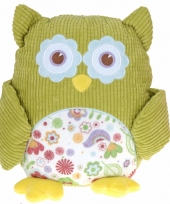 Uilen knuffel groen 28 cm