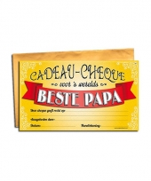 Vader kado cheque bedankje