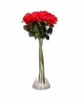 Valentijns kado nep rode rozen 8 stuks in vaas