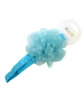 Verkleed diadeem lichtblauw met bloem voor meisjes