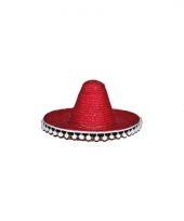Verkleed sombrero rood 60 cm mexico voor volwassenen