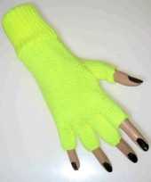 Vingerloze handschoen neon geel