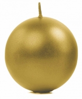 Voordelige gouden bolkaars 8 cm