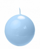 Voordelige licht blauwe bolkaars 8 cm