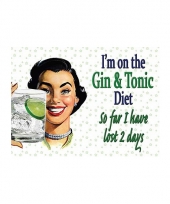 Wandplaatje gin dieet