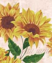 Wit beige zonnebloemen servetten 20 stuks