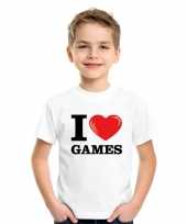 Wit i love games t-shirt kinderen