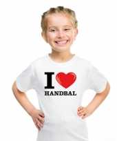 Wit i love handbal t-shirt kinderen