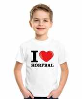 Wit i love korfbal t-shirt kinderen