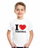 Wit i love voetbal t-shirt kinderen