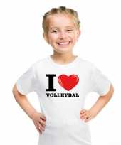 Wit i love volleybal t-shirt kinderen