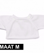 Wit-shirt m voor clothies knuffeldier 13 x 9 cm
