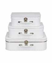 Wit vintage koffertje 30 cm 10090159