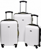 Witte bagage rolkoffer met cijferslot 66 cm